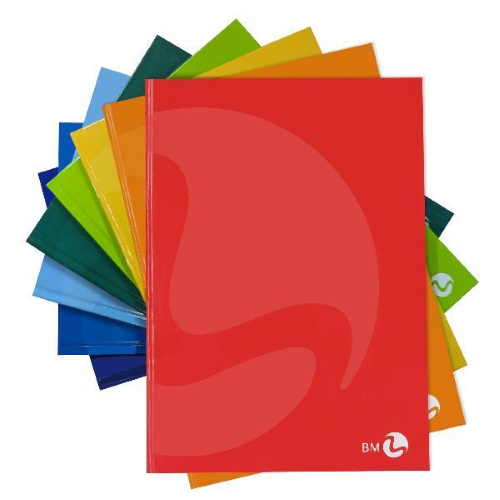 BE MORE COLOR QUADERNO CARTONATO 80 GR 210X150 mm A5 96 FOGLI A QUADRETTI 4M COLORI ASSORTITI CONF 5 Pz.